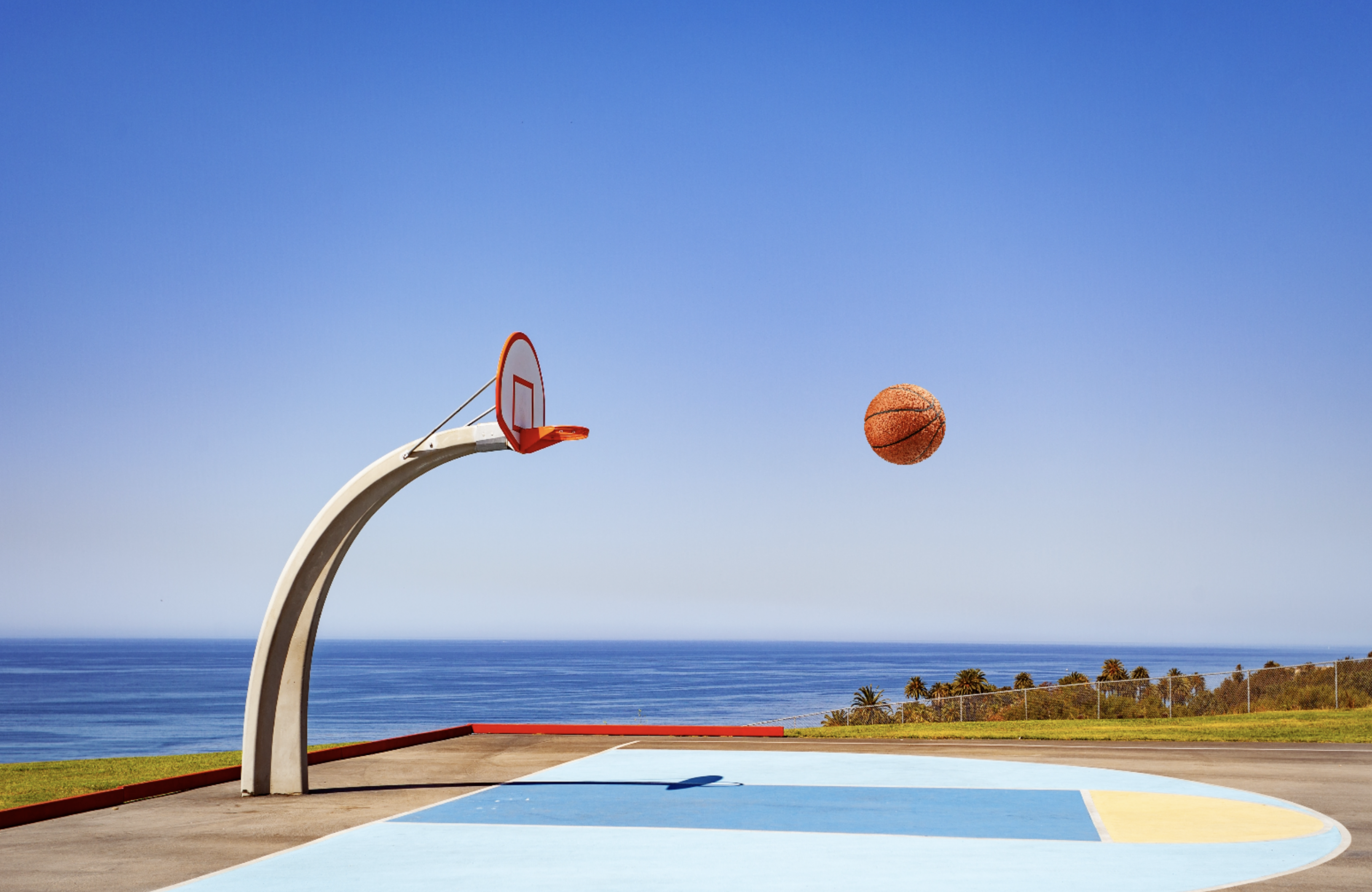 Practicing shots with the retro controller.