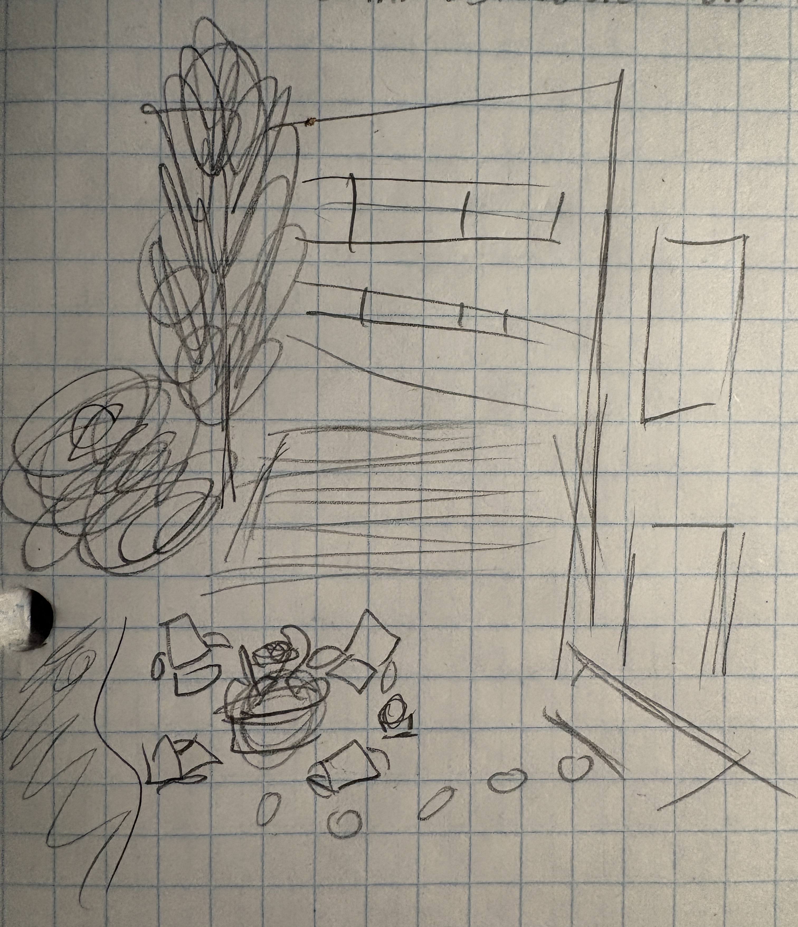 A rough sketch developed based on a conversation pit.