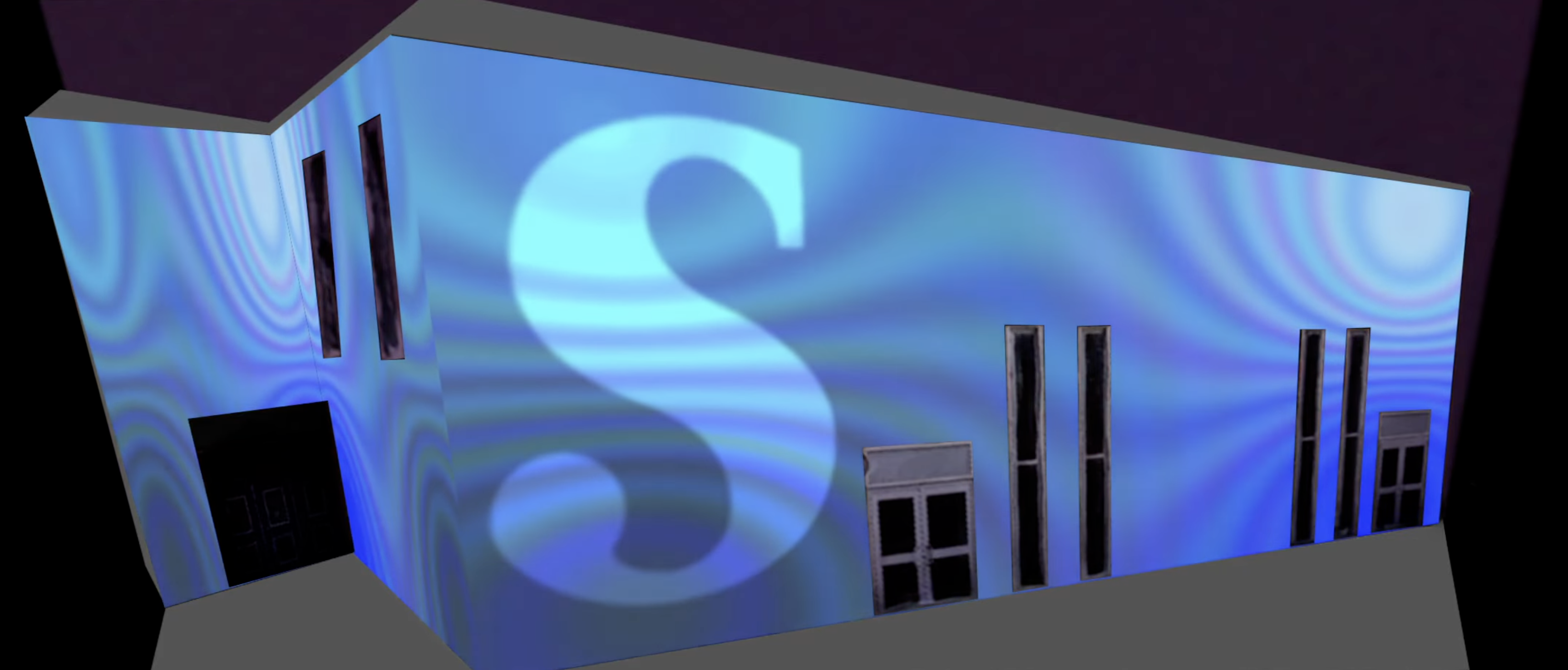 A screenshot from the Projection Mapping video that shows the climactic moment of the full design.