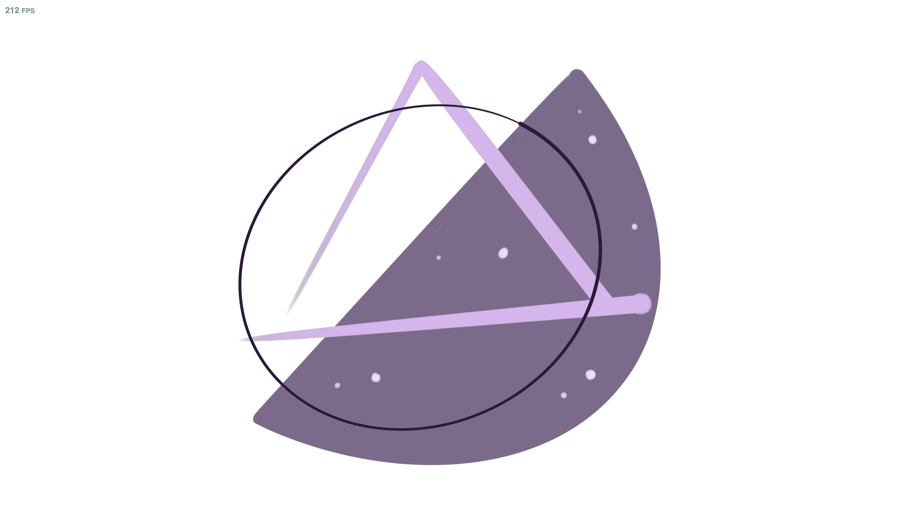 The purple circular and triangular shape design displayed on the live site, showcasing movement.